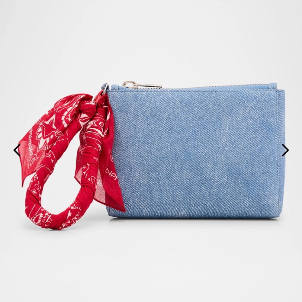 Christian Louboutin Denim Clutch with Red Bandana Detail